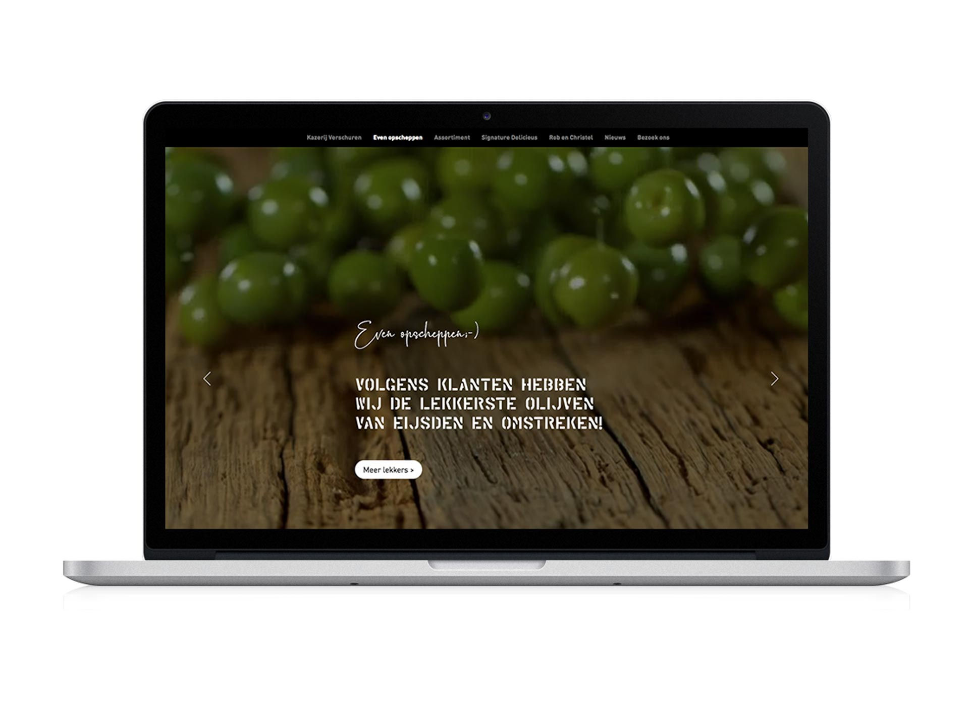 Homepage van de Kazerij website gemaakt door Formaris