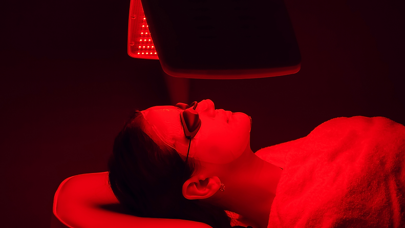 Women receiving infrared light therapy which represents infrared light therapy and colour light therapy services available at Apricity Aesthetics® - Brixton & Clapham, South London, England UK