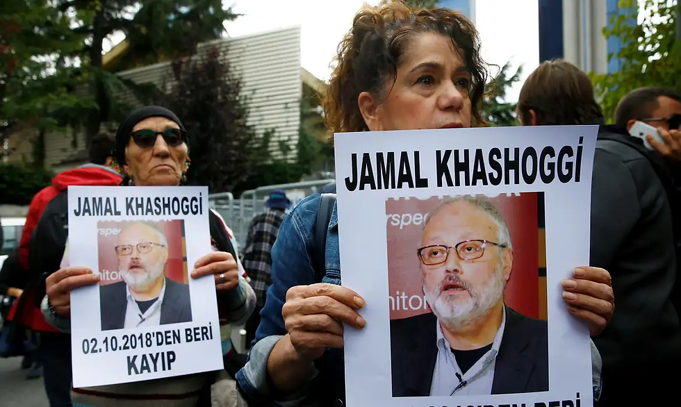 Protestos contra o assassinato do jornalista Jamal Khashoggi, crítico do governo saudita. | Reprodução: Agência Brasil