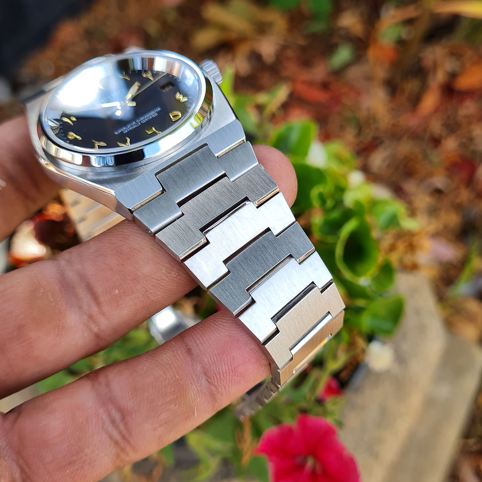 Thumbnail: 40mm Black/Gold PRX style Seiko Mod on Steel