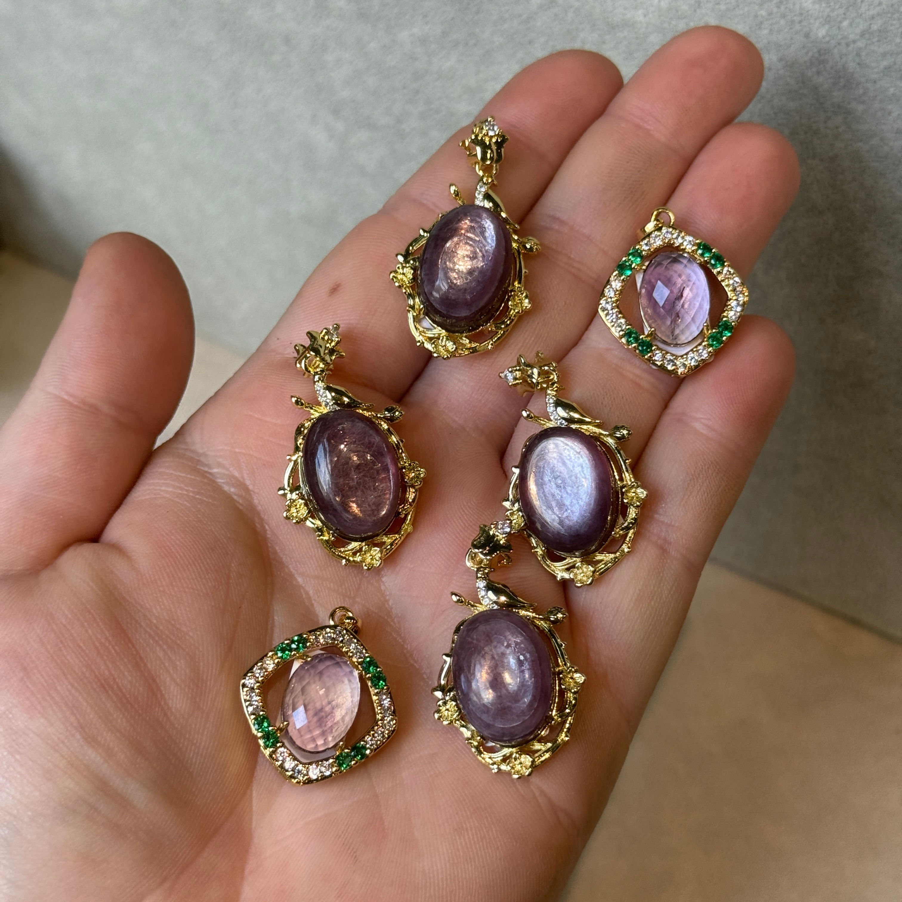 purple mica necklace