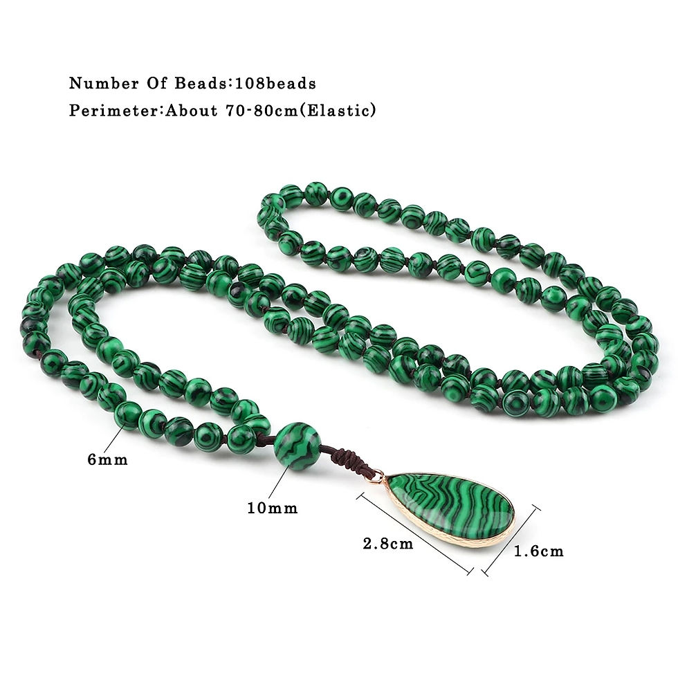 Thumbnail: Natural Malachite Stone Beaded Necklaces&Bracelets Women Green Beads Pendants Ch