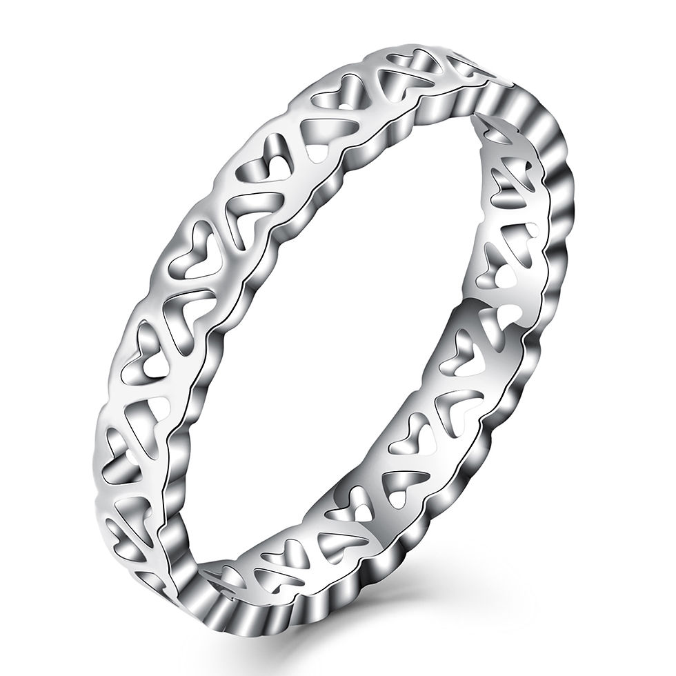 Thumbnail: New Thin Beads Water Ripple Ring For Women Fashion Stainless Steel Minimalist Je