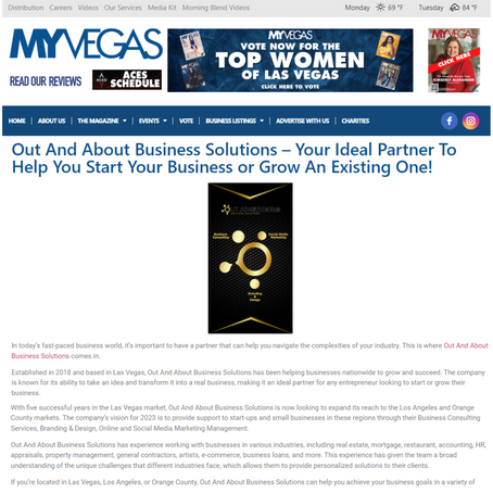 My Vegas Magazine: Out And About Business Solutions, Your Ideal Partner To Help You Start A Business