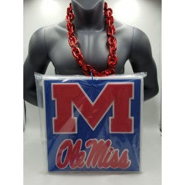 Ole Miss Rebels Big Foam Chain on a Red chain