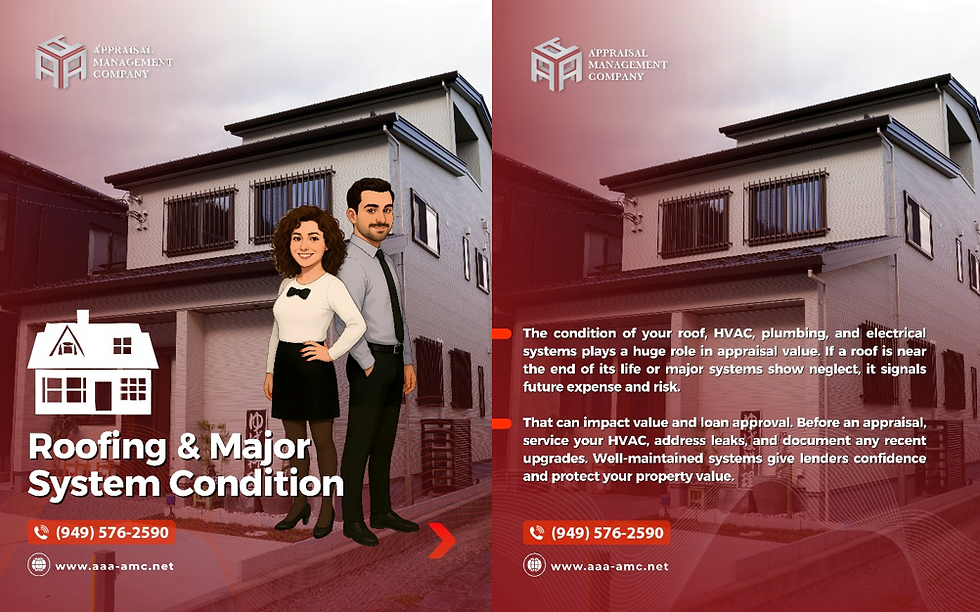 How Roofing & Major Systems Impact Appraisal Value and What Loan Officers Should Know.