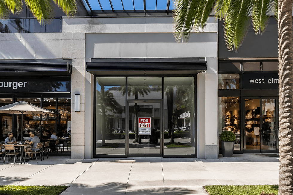 A storefront for rent in a shopping center