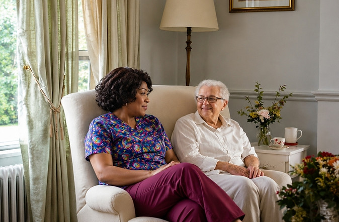 aregiver providing compassionate elderly care at home