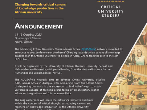 NEWS: Call for abstracts - ACUSAfrica Ghana Conference