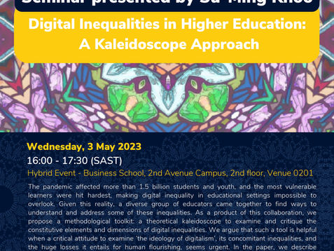 NEWS: Seminar on Digital Inequalities in Higher Education by Su-Ming Khoo