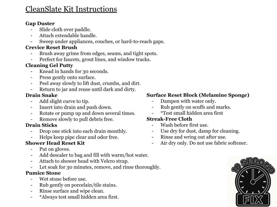 CleanSlate Instructions