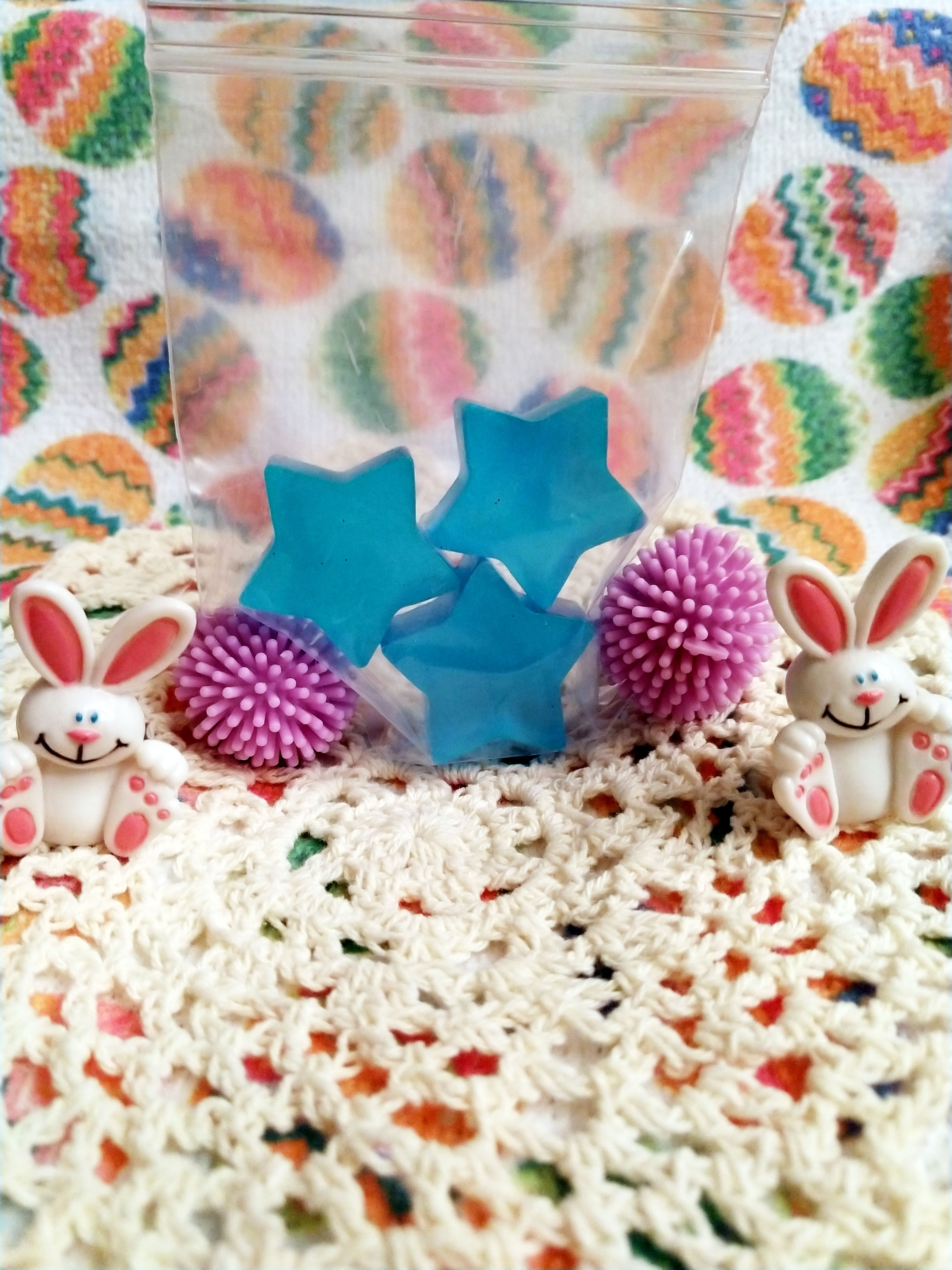 3-Pack, Vanilla Scented Blue Small Stars Mini-Soaps, Great Gifts, Small Hand Soa