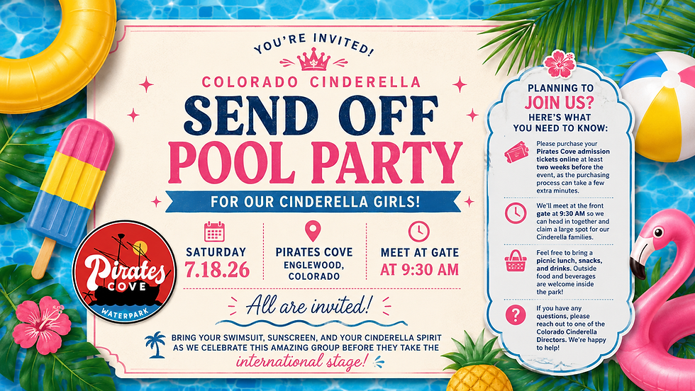 Colorado Cinderella Send-Off Pool Party ⭐⭐⭐⭐⭐