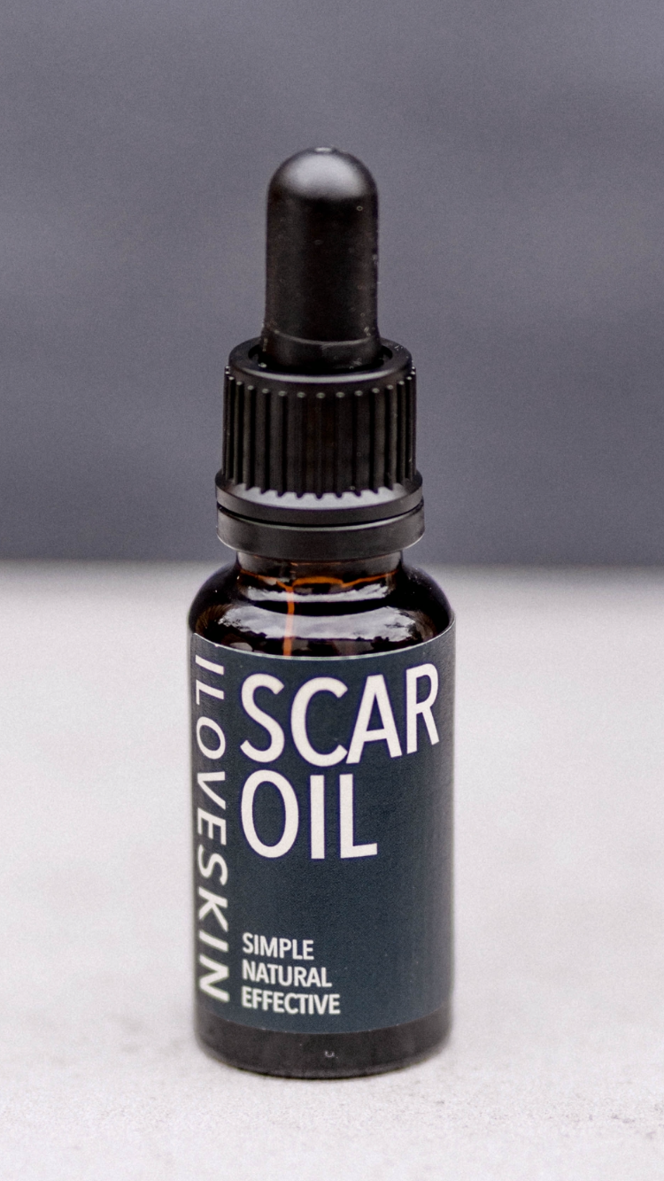 A bottle of scar oil