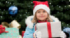 Little Girl with Christmas Present