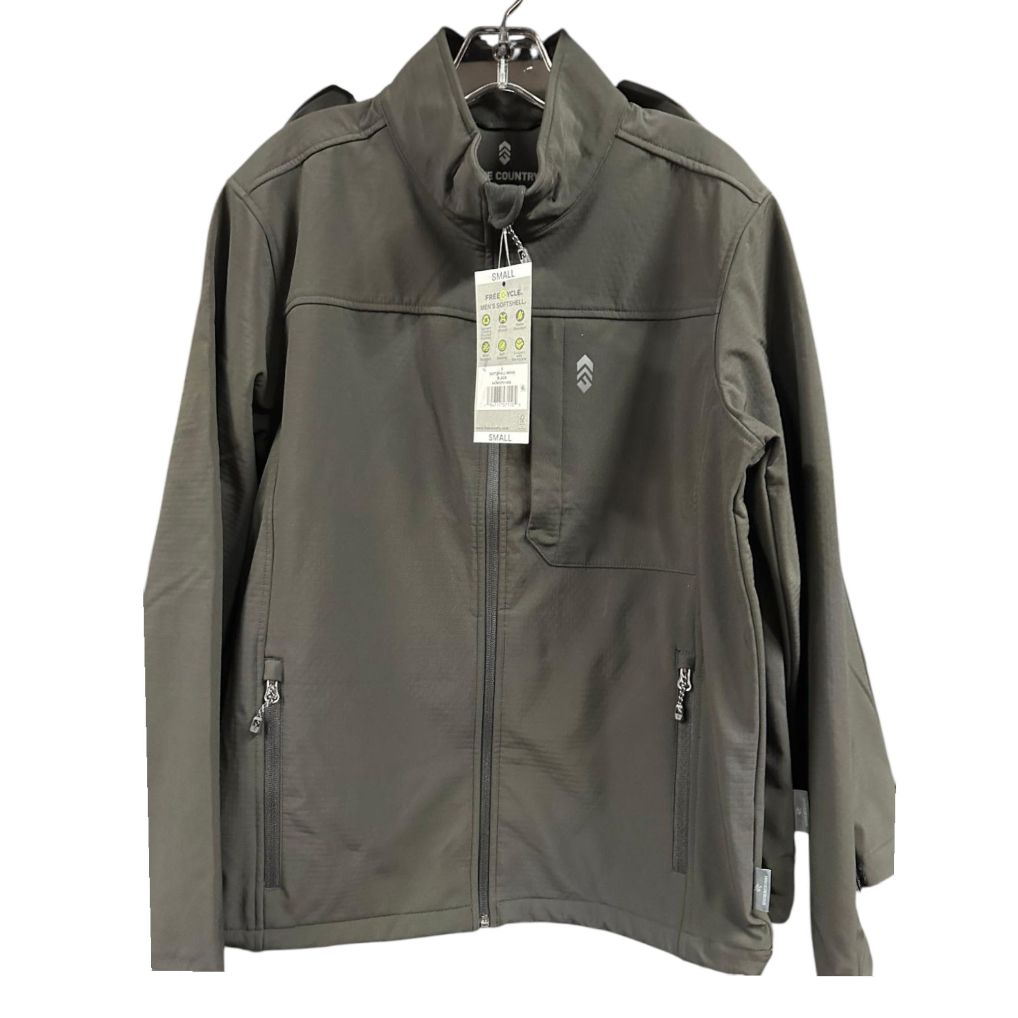 Chamarra Free Country Gris Oscuro con Cierre y Bolsillos Laterales