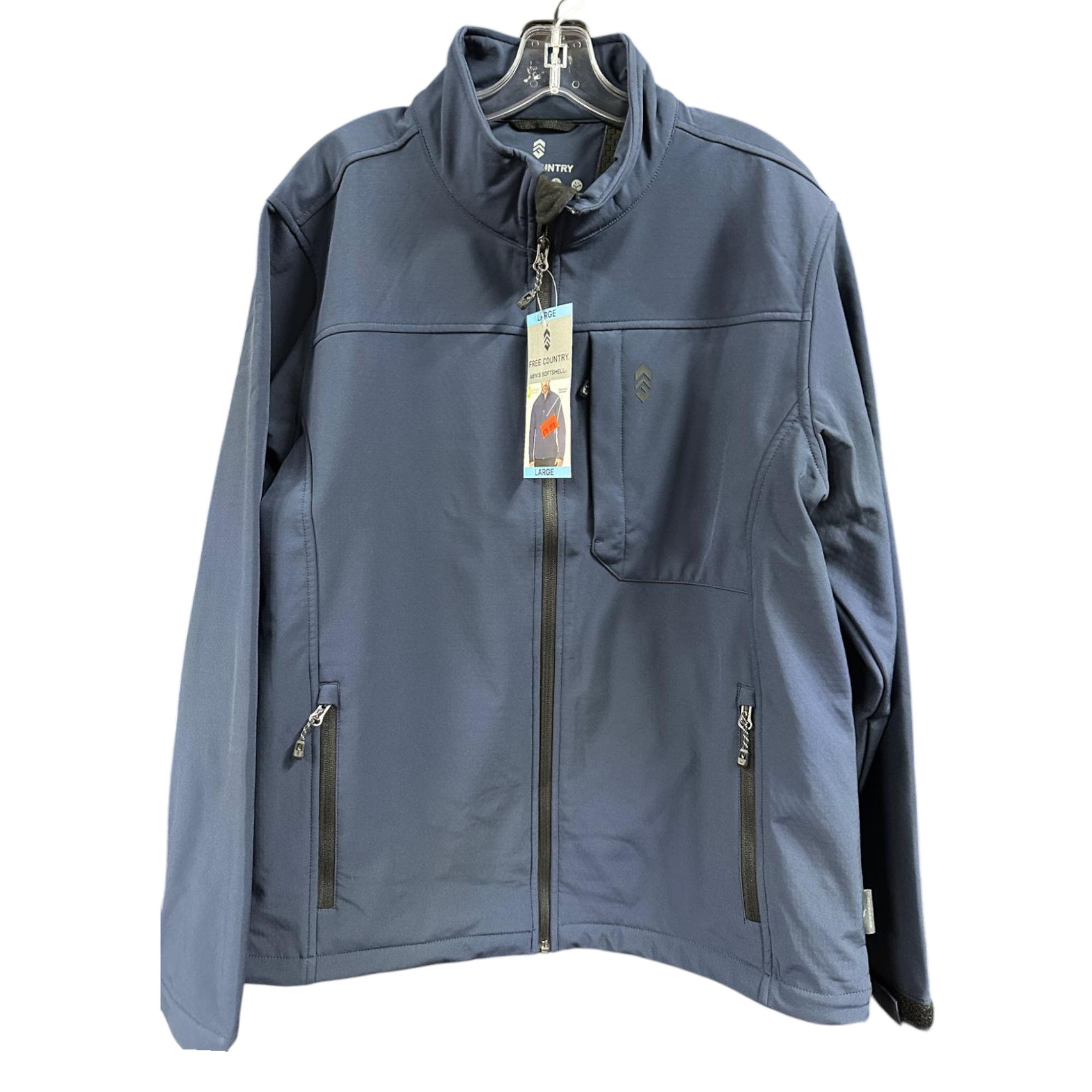 Chamarra Free Country Azul Marino con Cierre y Bolsillos Laterales