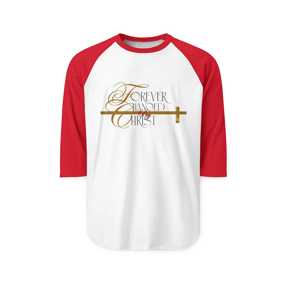 Thumbnail: Unisex Three-Quarter Sleeve "Forever Changed By Christ"
