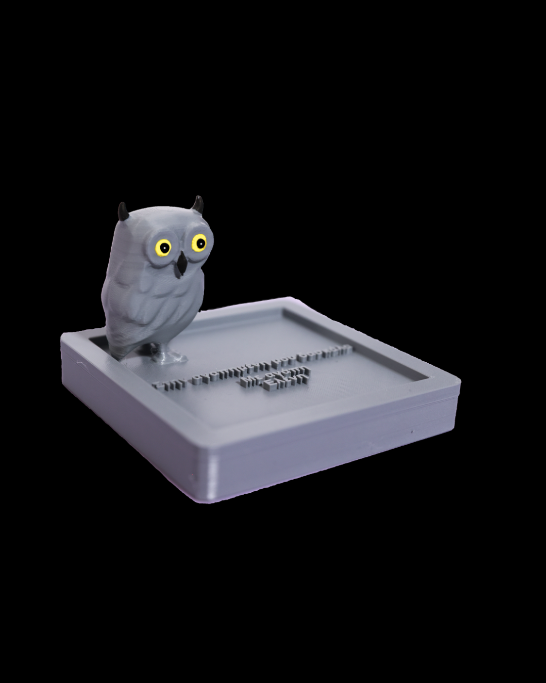 A plaque with an owl 