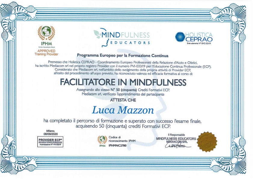 certificato mindfulness