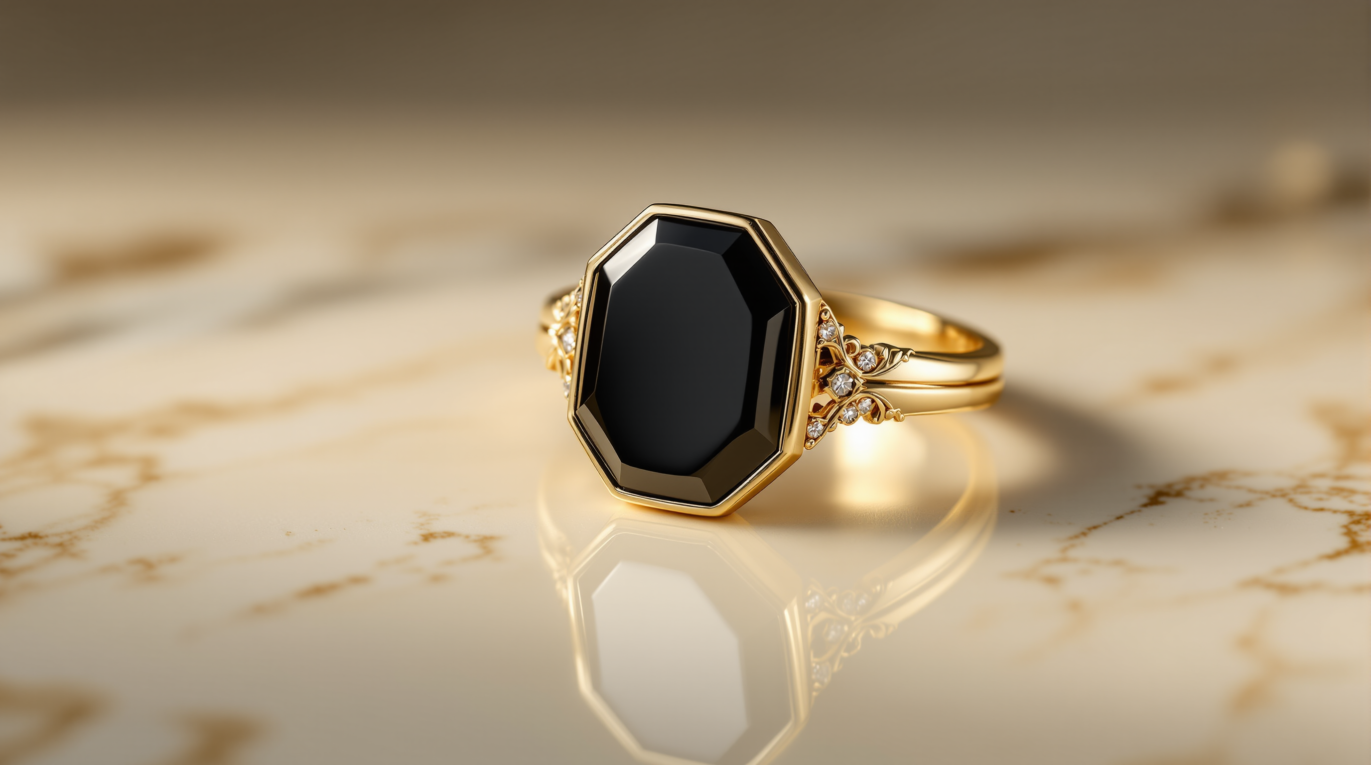 Noir Onyx Signet Ring – Luxury Schmuck Produktbild