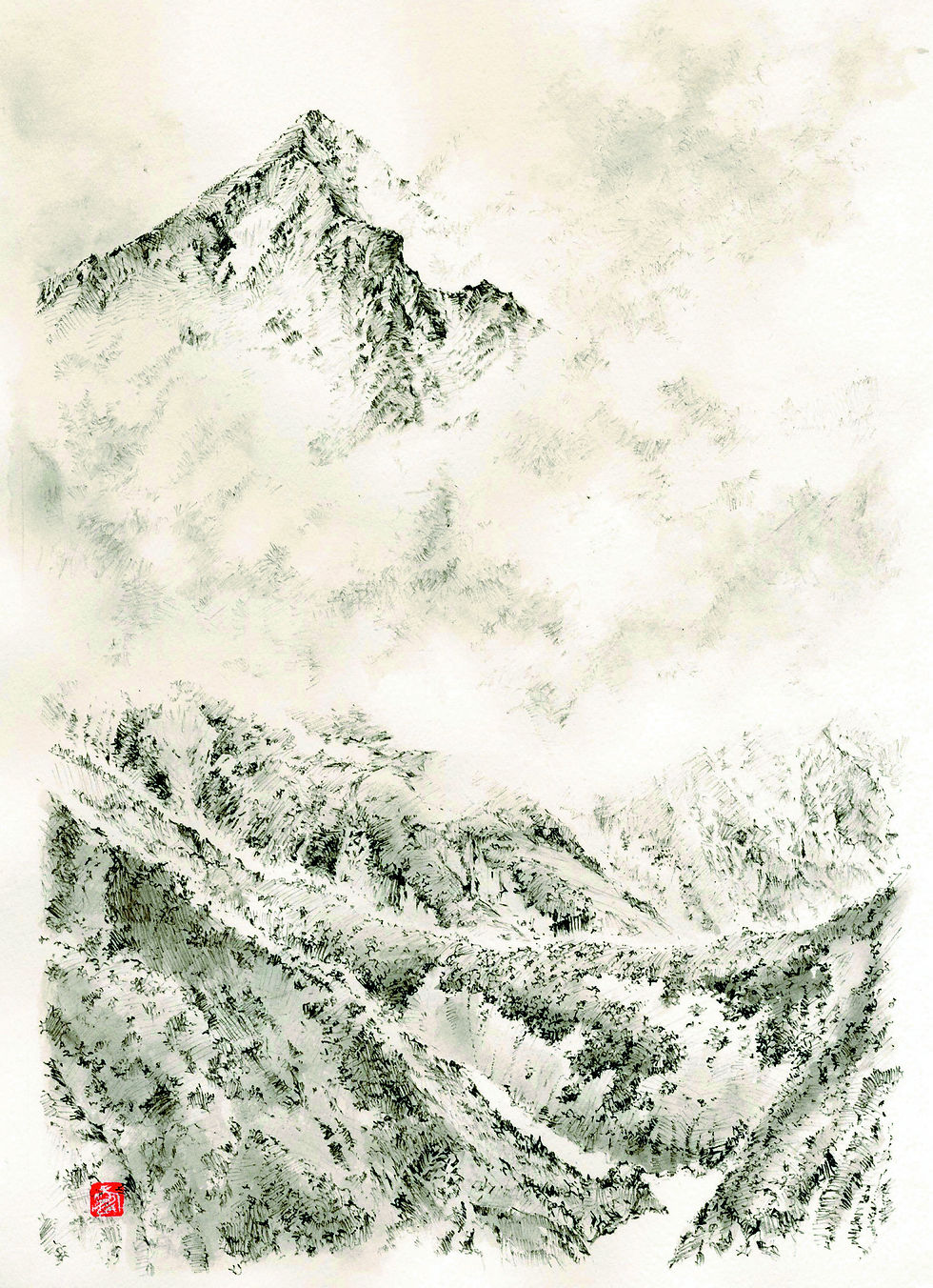 作品1雲上の白馬鑓