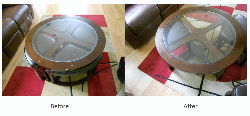 Coffee table scratch repair