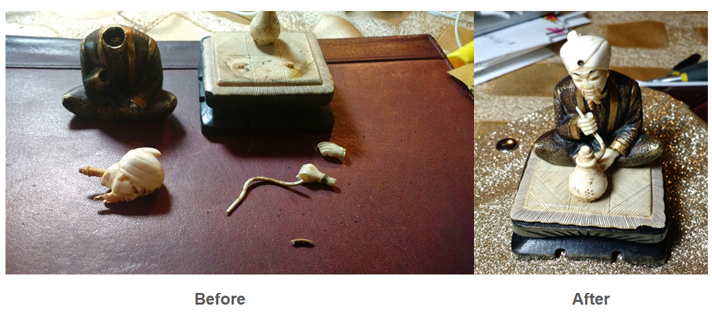 Ivory antique statue restoration