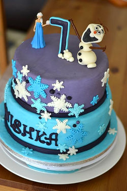 Chocolate Fondant Cake Frozen Theme