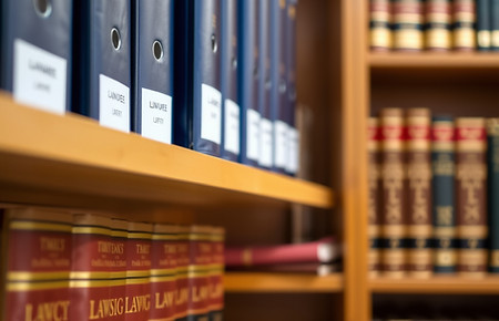 binders on a shelf, and books on bookshelf, law office.jpg