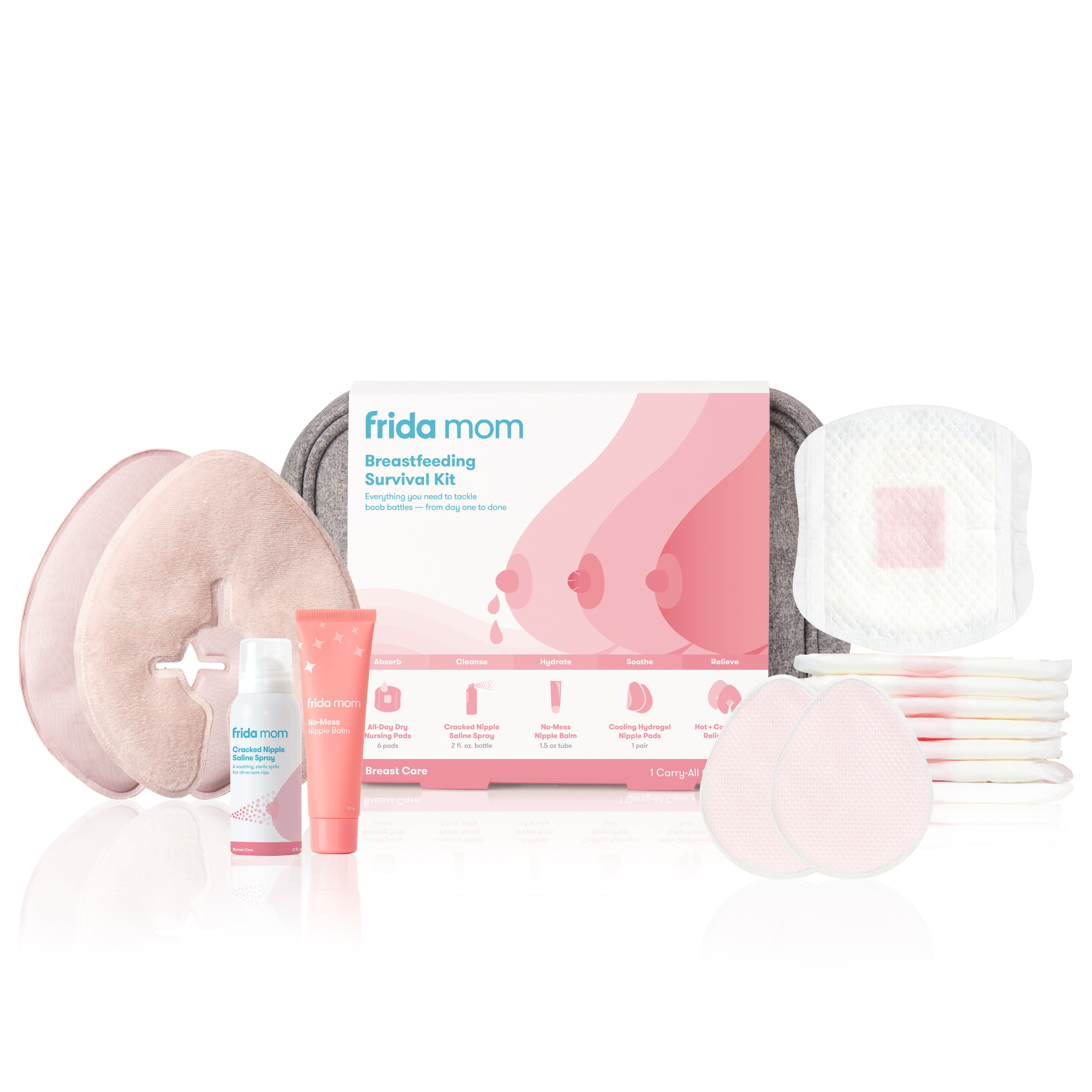 Breastfeeding Survival Kit with Nipple Cream, Lactation Breast Pads, and More, 1