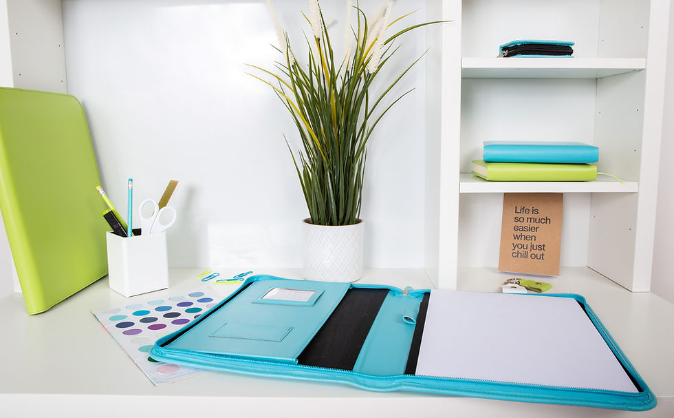 Thumbnail: A5 Turquoise Leather Writing Set