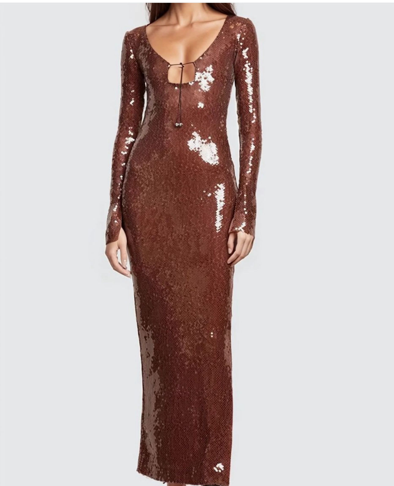 MONET DRESS IN BROWN
