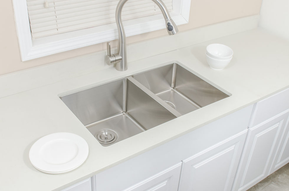 Thumbnail: Handcrafted 30in 16gauge Undermount 5:4 Double Bowl Stainless Steel Kitchen Sink