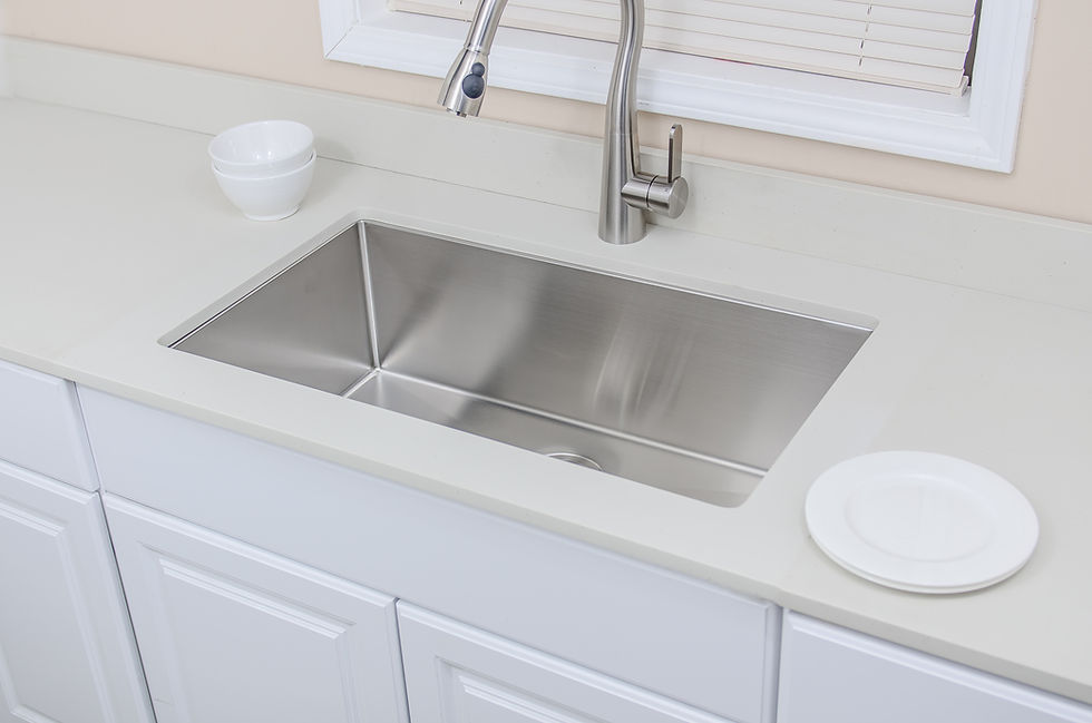 Thumbnail: Handcrafted 32-inch 16-gauge Undermount Single Bowl Stainless Steel Kitchen Sink