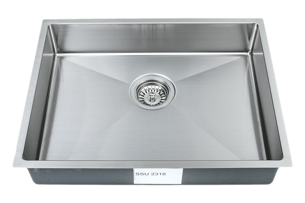 Thumbnail: Handcrafted 23-inch 18-gauge Undermount Single ADA Stainless Steel Kitchen Sink