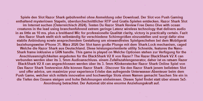 razor shark demo