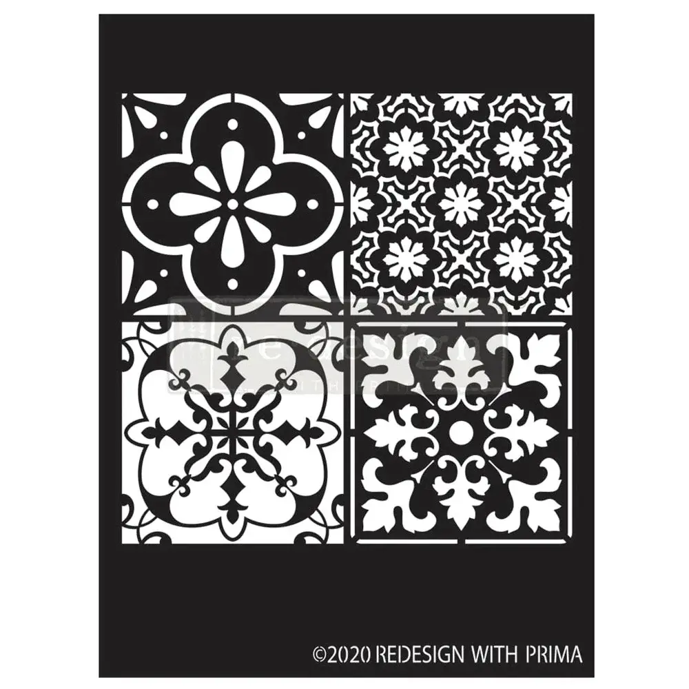 Coastal Tiles stencil 23x34