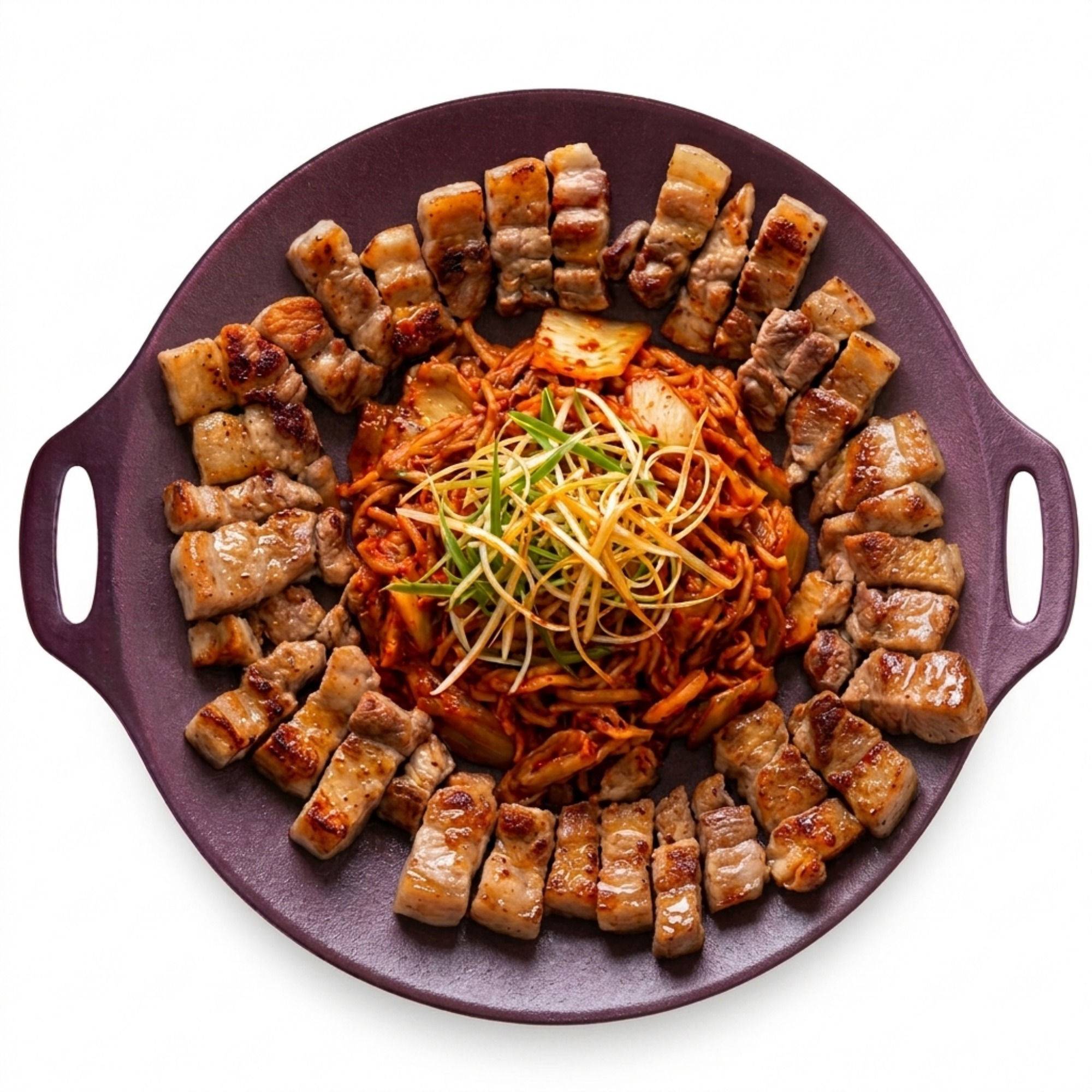 14-inch Nonstick Round Griddle Grill Pan for Korean BBQ