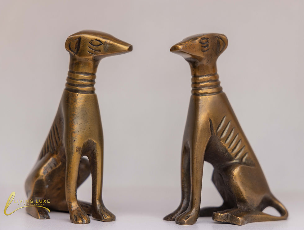 Pair of vintage greyhound sculptures
