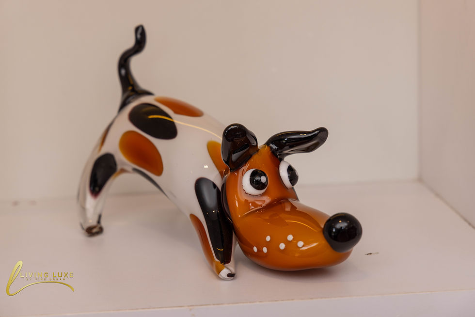 Playful Dale Tiffany Zainy glass dog figurine