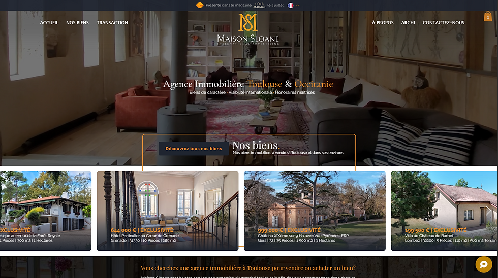 Page de présentation de Maison Sloane