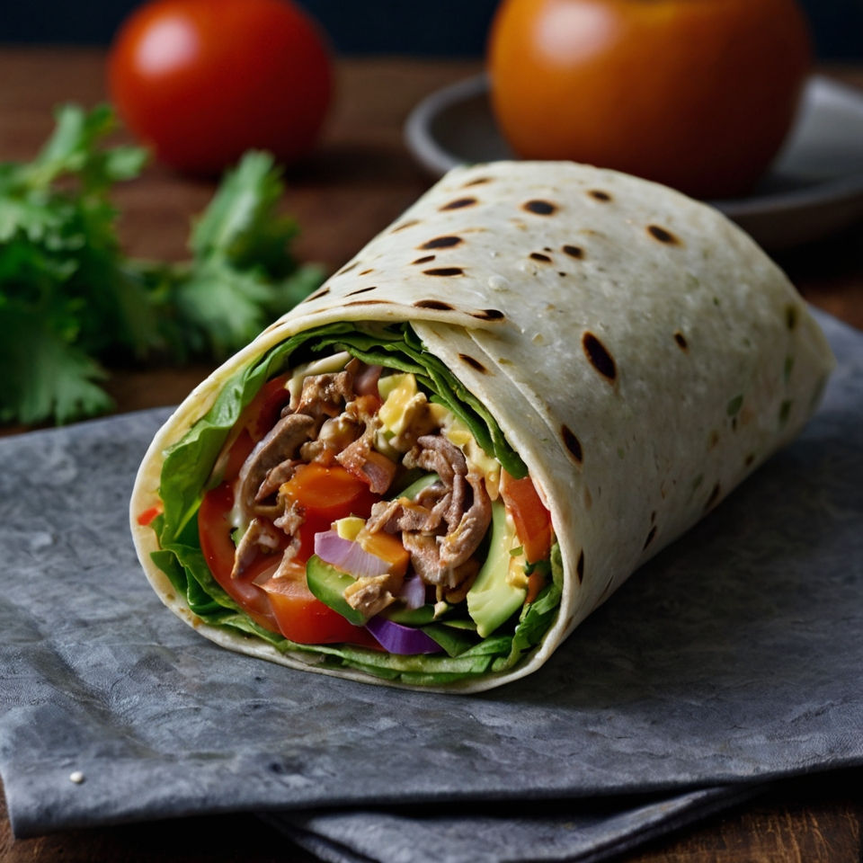 Tuna salad wrap with fresh veggies