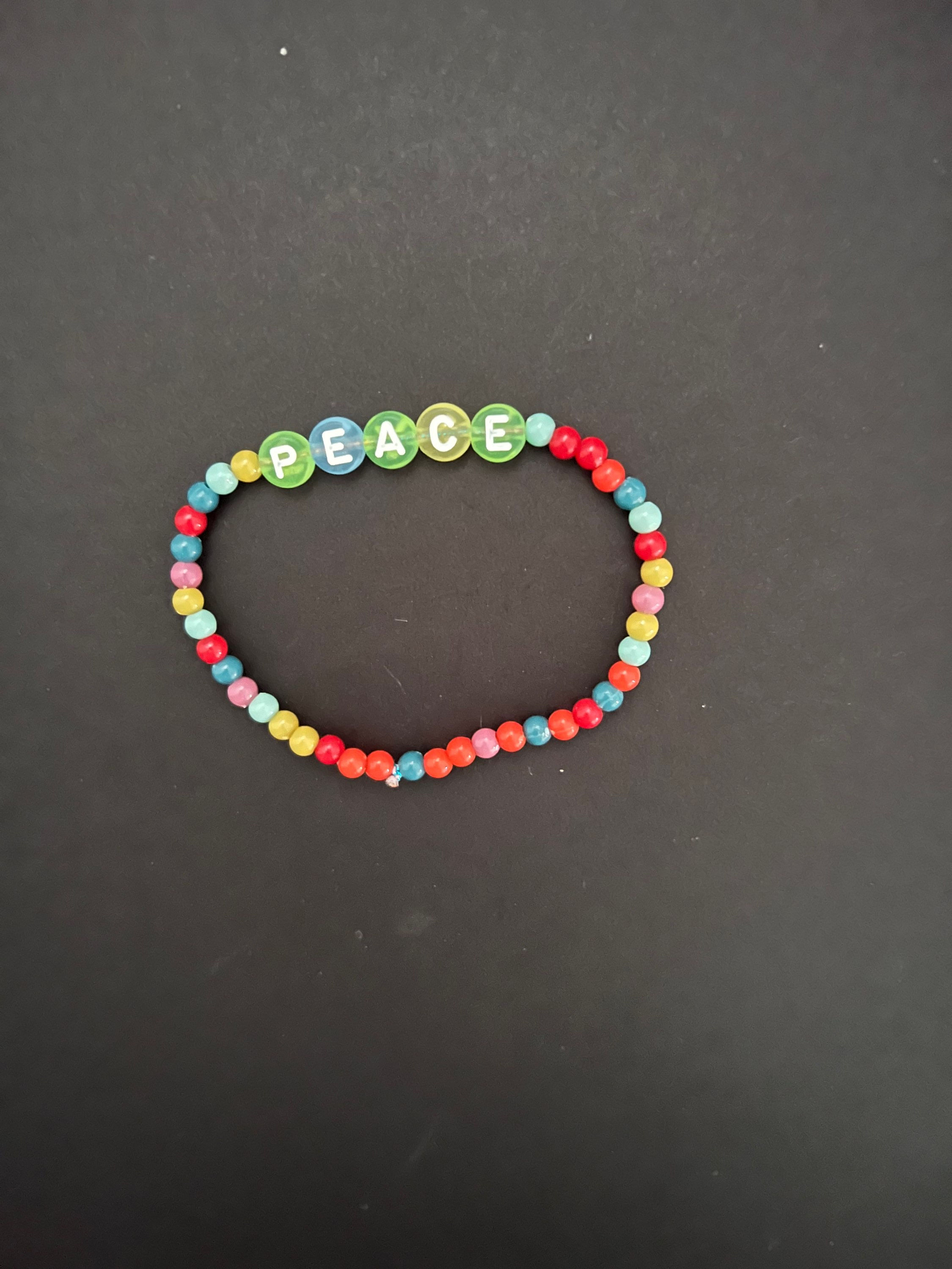 Peace small bead bracelet