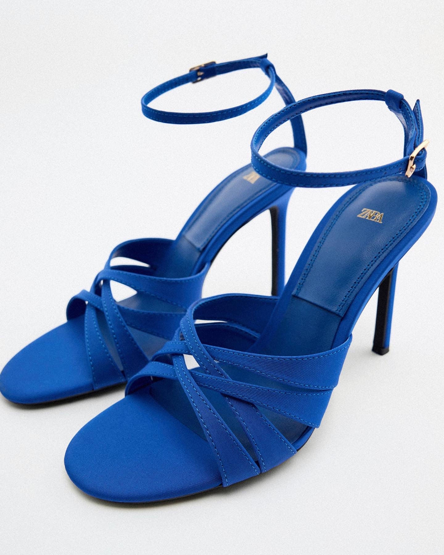 Zara High Blue Sandals