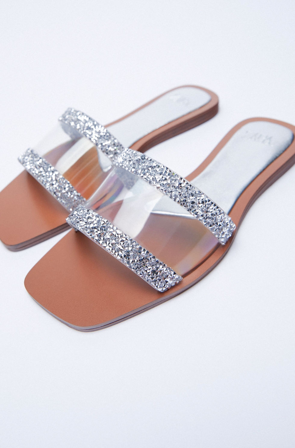 Thumbnail: Zara Flat Rhinestone Sandals