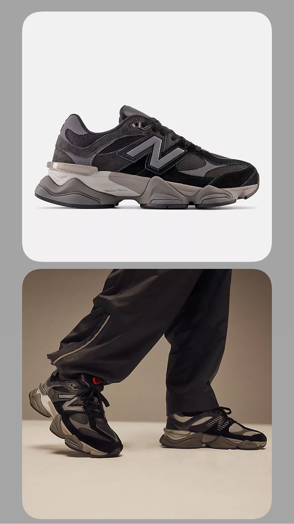 Miniature : New balance unisex 9060- Black with castlerock and rain cloud