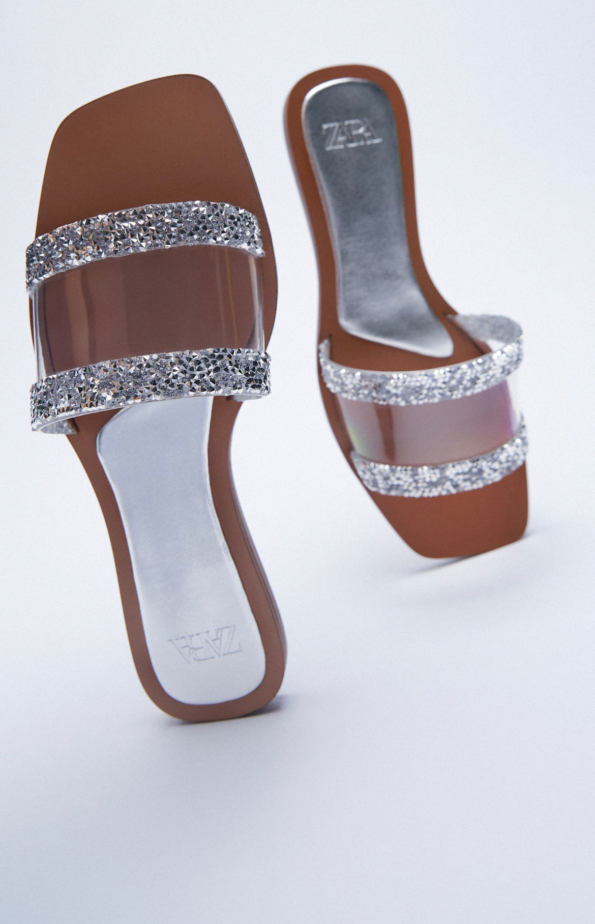 Zara Flat Rhinestone Sandals