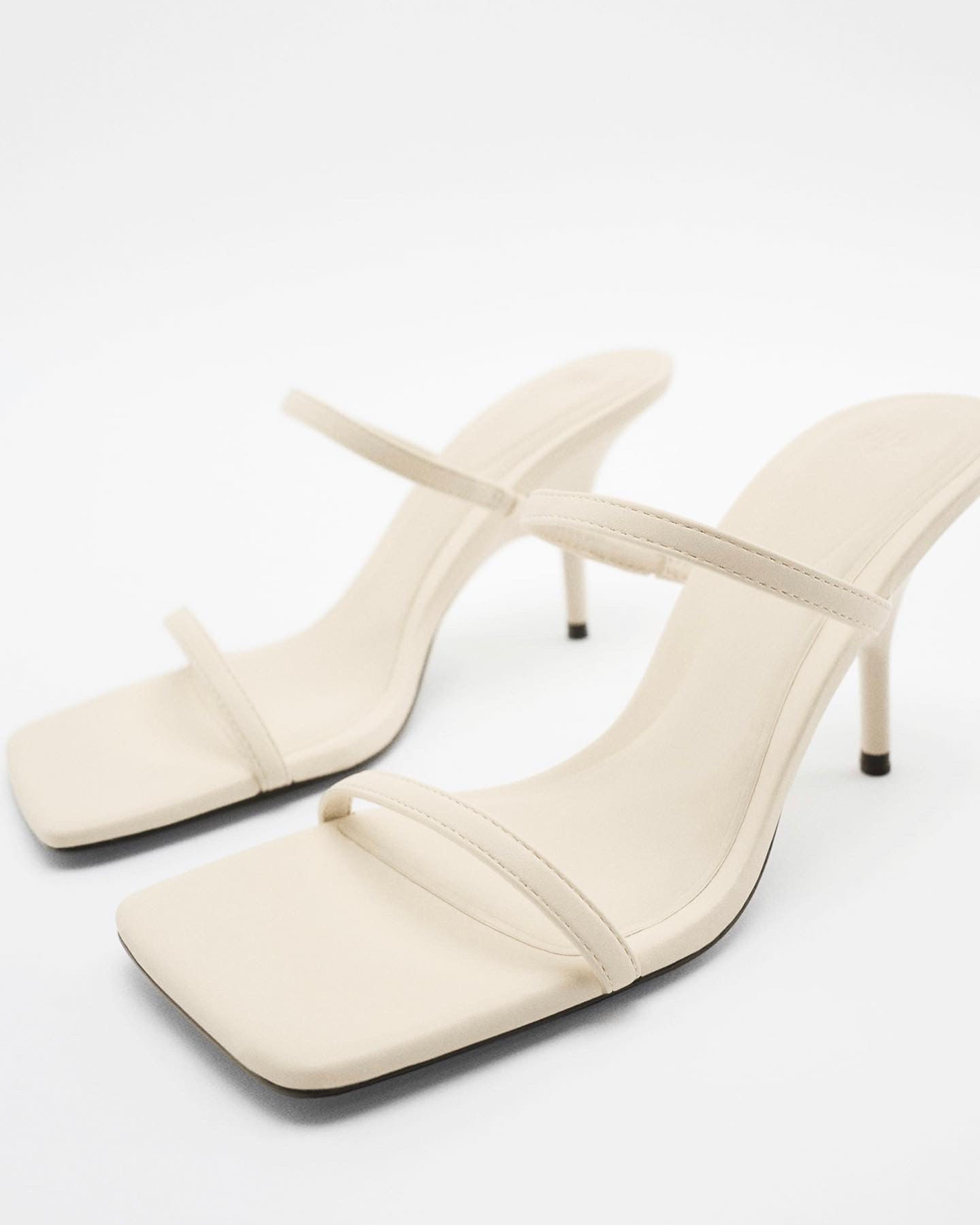 Zara white high heels sandals 