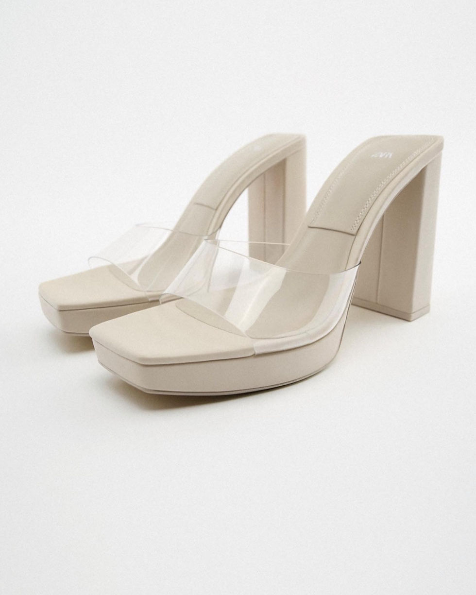 Miniature : Zara White block Sandal 
